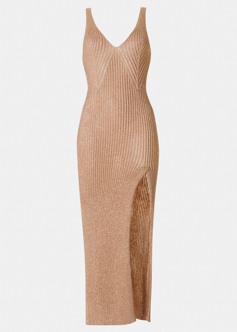 Brown Shimmery Knitted Beachwear 